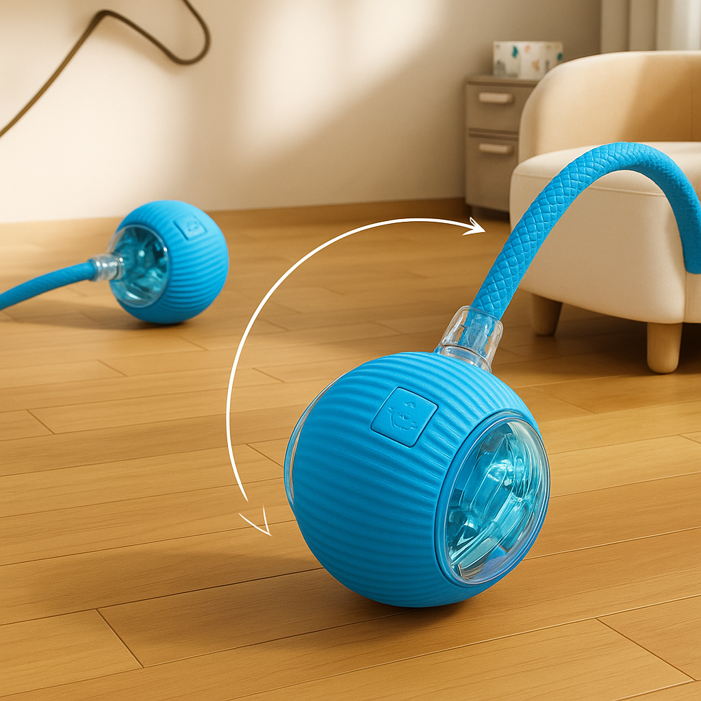 Juguete Interactivo Inteligente para Gatos y Perros – Pelota Rodante con Cola de Imitación.