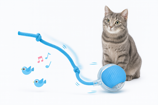 Juguete Interactivo Inteligente para Gatos y Perros – Pelota Rodante con Cola de Imitación.