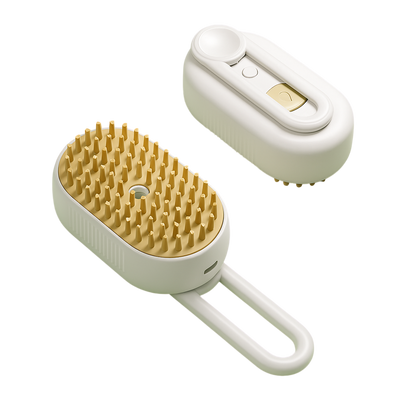 Cepillo Eléctrico 3 en 1 para Peludos – Limpieza, Vapor y Masaje en un Solo Paso.
