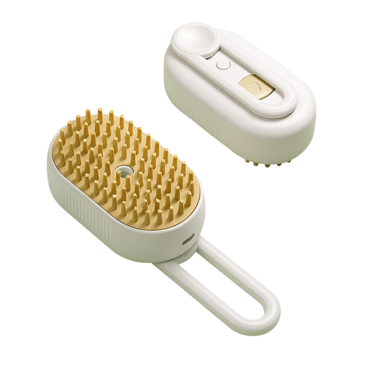Cepillo Eléctrico 3 en 1 para Peludos – Limpieza, Vapor y Masaje en un Solo Paso.