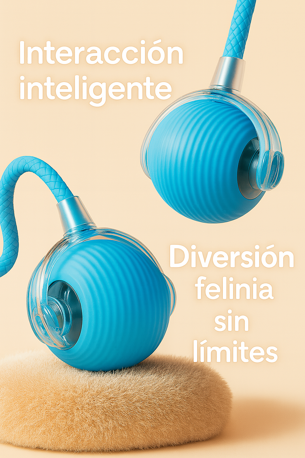 Juguete Interactivo Inteligente para Gatos y Perros – Pelota Rodante con Cola de Imitación.